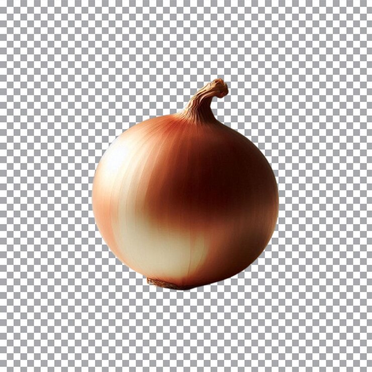 Vector cebolla fresca con rebanada aislada sobre un fondo transparente
