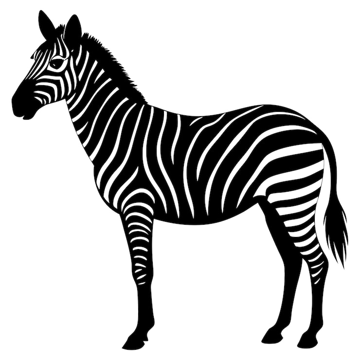 Vector una cebra que es negra y blanca