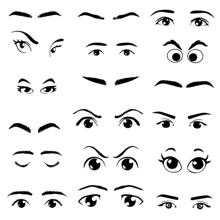 Vector las cejas las cejas eps ilustración vectorial para diseños de belleza y cosméticos