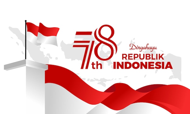 Vector celebra el día de la independencia de indonesia