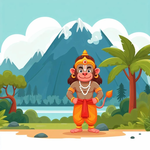 Vector celebra el nacimiento del señor hanuman feliz hanuman jayanti vector