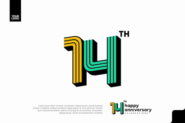 Celebración del 14o aniversario con un diseño colorido