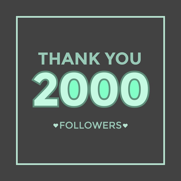 celebración 2000 plantilla de suscriptores para redes sociales. 2k seguidores gracias