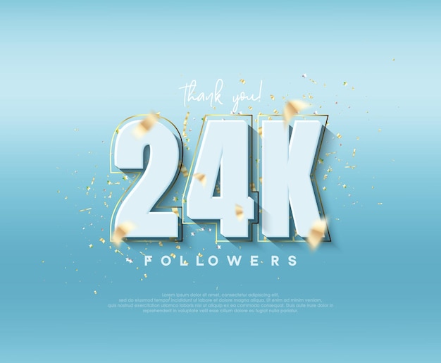 Celebración de 24k seguidores con modernas figuras de lujo