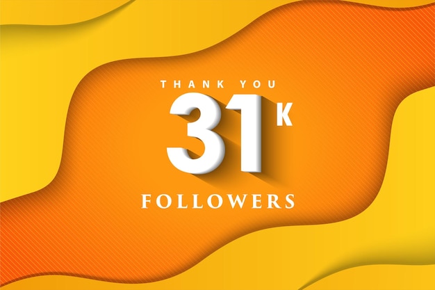Celebración de 31 k seguidores en concepto de color naranja.