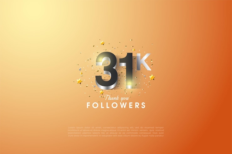 Vector celebración de 31k seguidores.