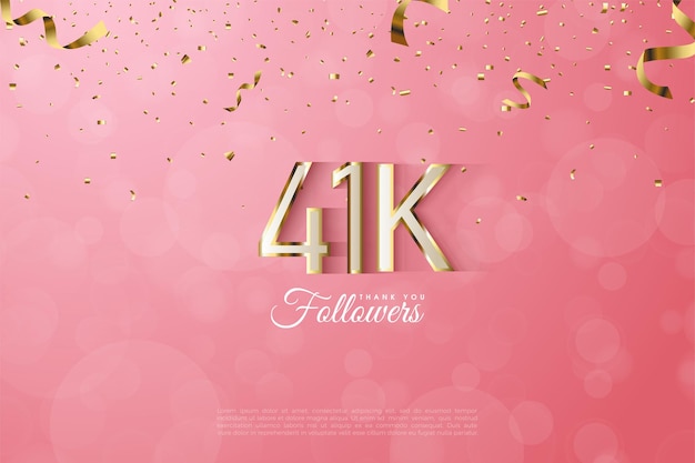 celebración de 41k seguidores con números elegantes.