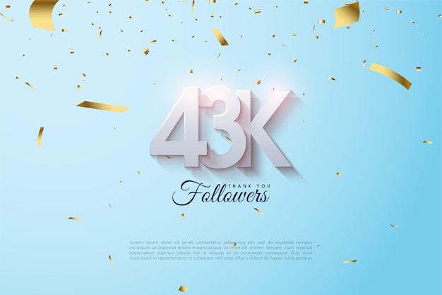 Celebración de 43k seguidores con refranes y efectos de luz.