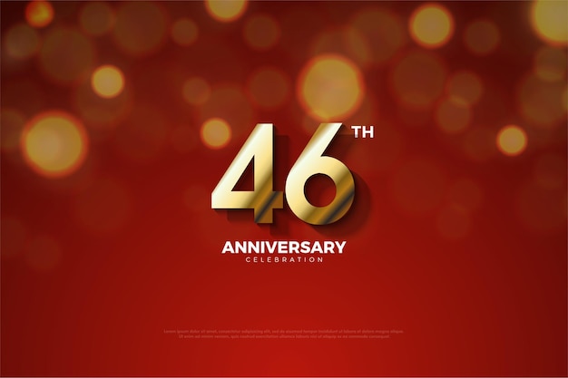 Celebración del 46 aniversario con números sombreados