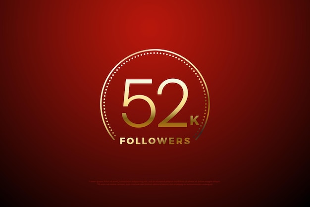 Celebración de 52k seguidores con arco brillante.