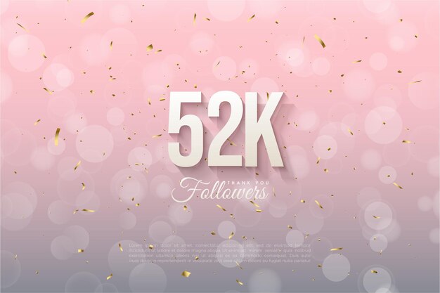 celebración de 52k seguidores en fondo transparente