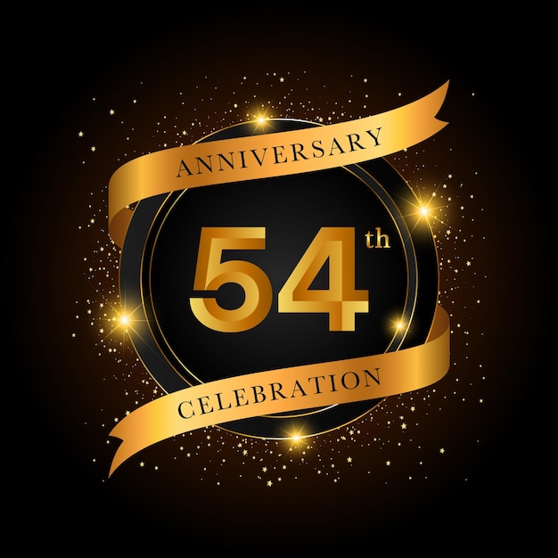 Vector celebración del 54 aniversario diseño de plantilla de celebración de aniversario de oro ilustraciones vectoriales