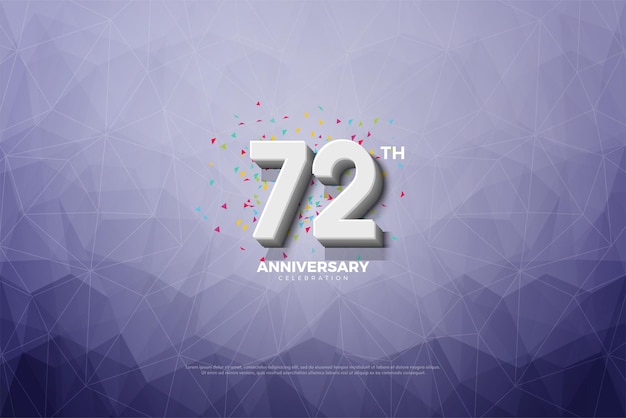 Celebración del 72.º aniversario sobre un fondo texturizado moderno