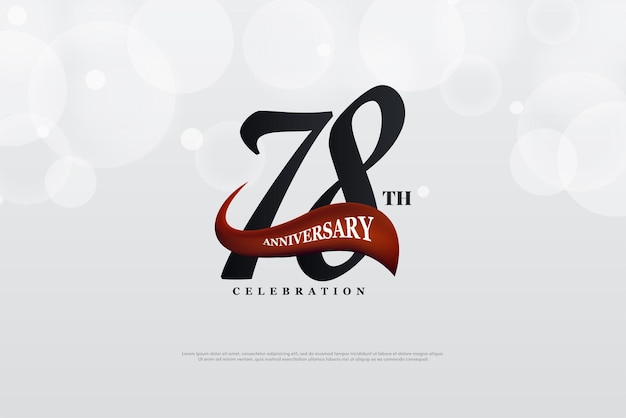 Celebración del 78 aniversario con números clásicos negros.