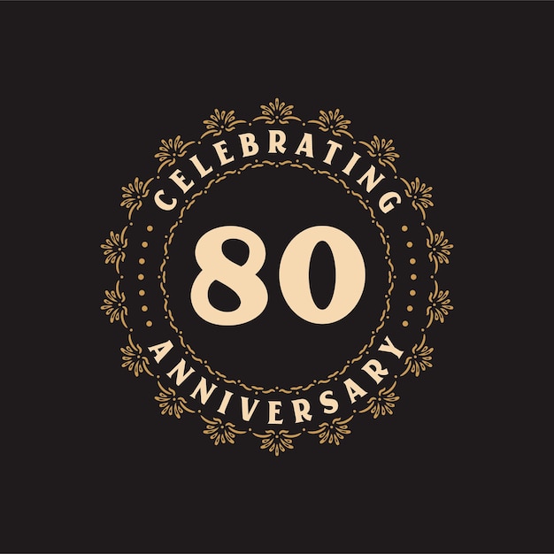 Celebración del 80 aniversario Tarjeta de felicitación por el 80 aniversario