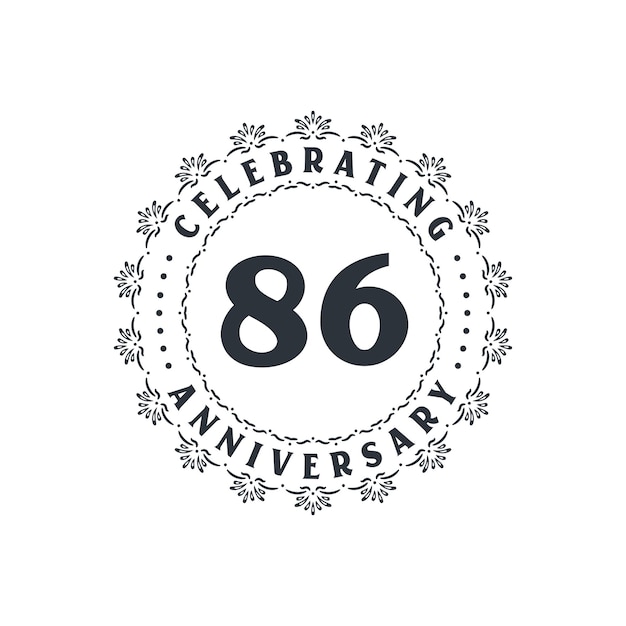 Celebración del 86 aniversario Tarjeta de felicitación por el 86 aniversario