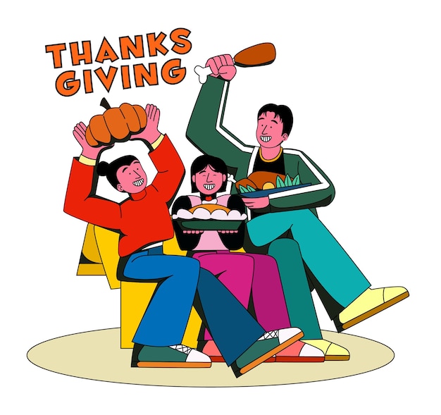 Celebración de Acción de Gracias con la familia