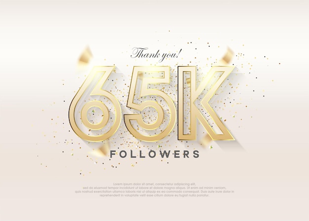 Celebración de alcanzar los 65.000 seguidores con un diseño de lujo premium