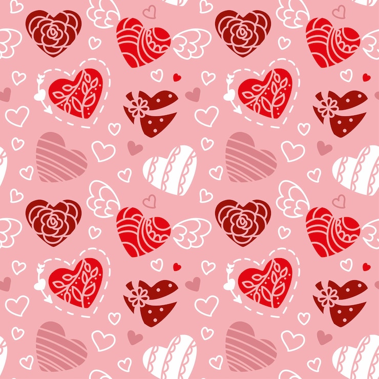 Vector celebración del amor de la boda del día de san valentín de patrones sin fisuras para la envoltura de tela textil