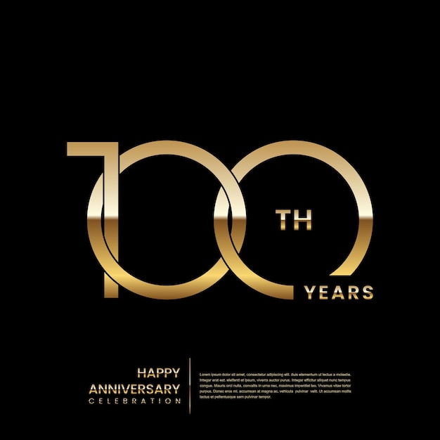 Celebración del aniversario de 100 años Diseño del logotipo del aniversario de oro Plantilla vectorial