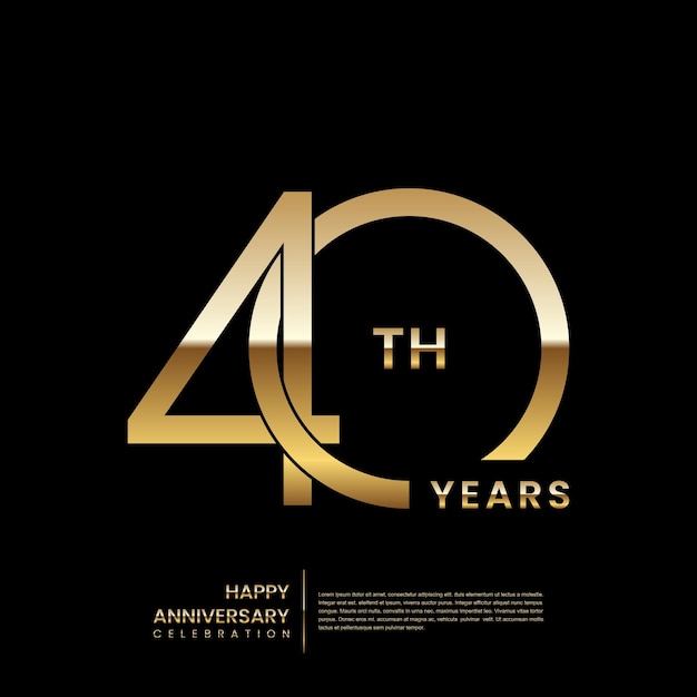 Celebración del aniversario de 40 años Diseño del logotipo del aniversario de oro Plantilla vectorial