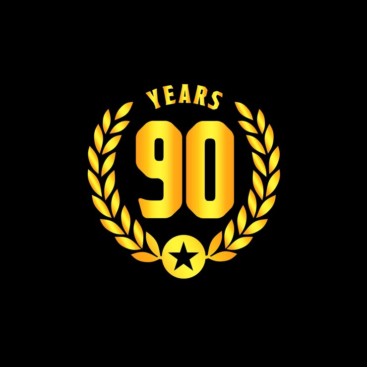 Vector celebración del aniversario en oro en un fondo negro