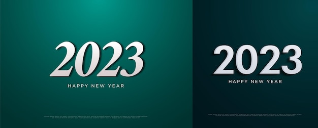 celebración de año nuevo 2023 con concepto de fondo verde.