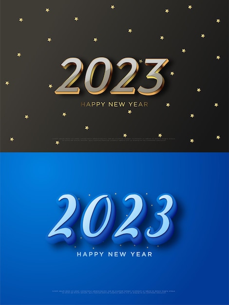 Celebración de año nuevo 2023 con un concepto moderno.