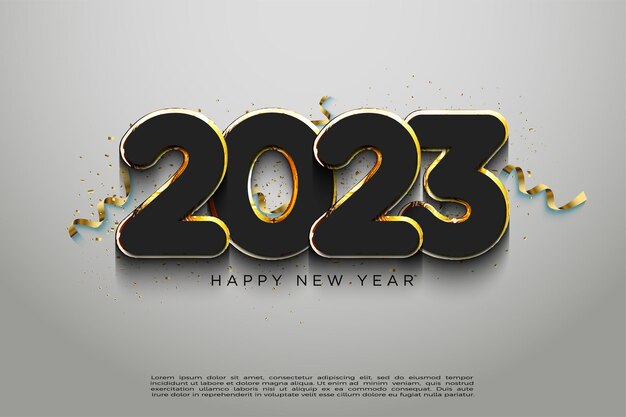 celebración de año nuevo 2023 con un sutil color numérico.