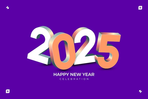 Celebración del Año Nuevo 2025 con fuegos artificiales de Feliz Año Nuevo cuenta atrás hasta la medianoche del 31 de diciembre