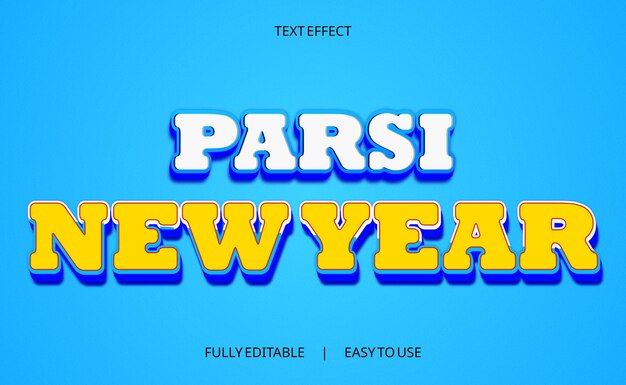 Celebración del Año Nuevo Parsi Efecto de texto