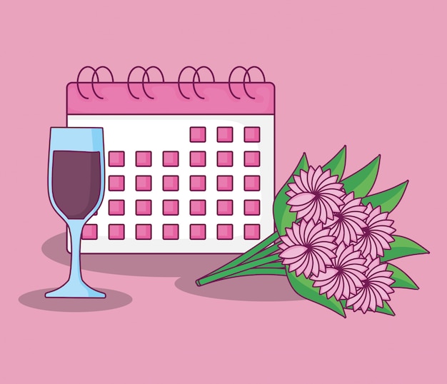 Celebración de bodas con calendario