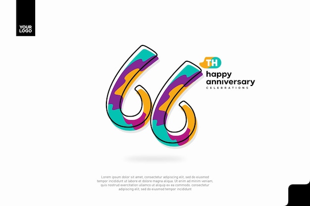 Celebración colorida y feliz del 66 aniversario