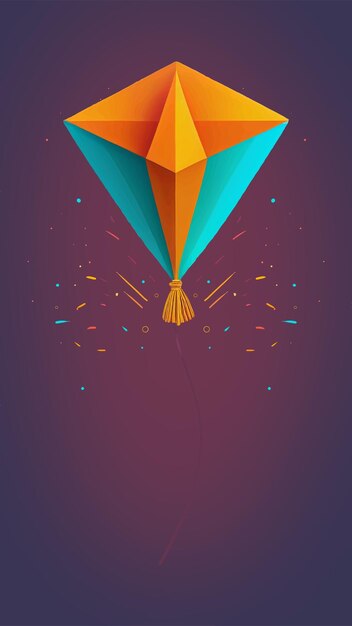 Vector celebración de cometas makar sankranti de colores brillantes con confeti de colores con espacio para el texto