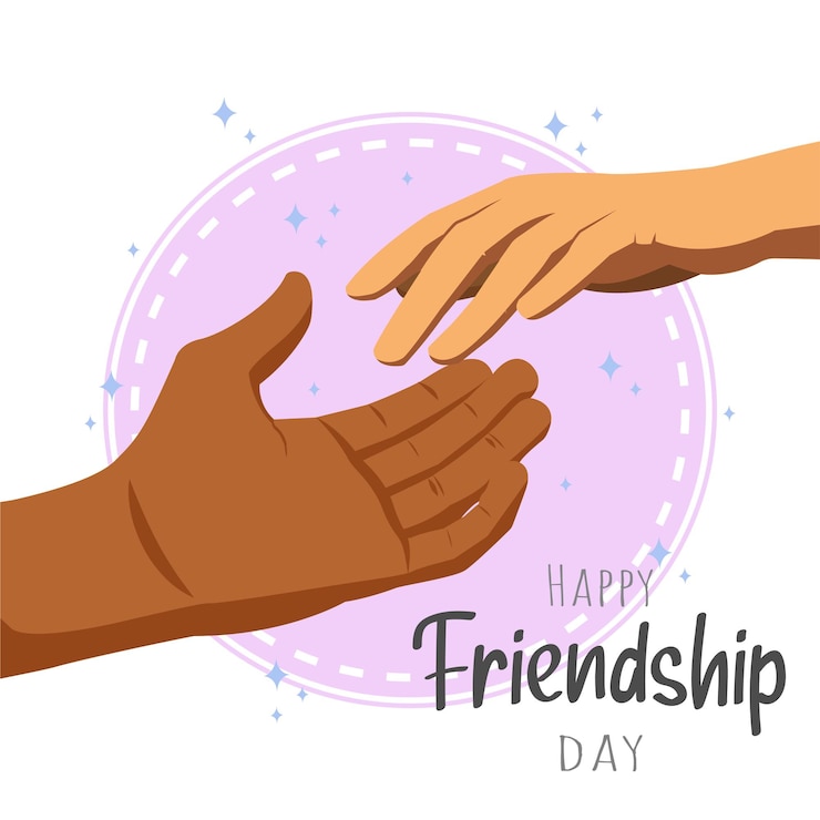 Vector celebración del día de la amistad mano a mano descargar ilustración gratis