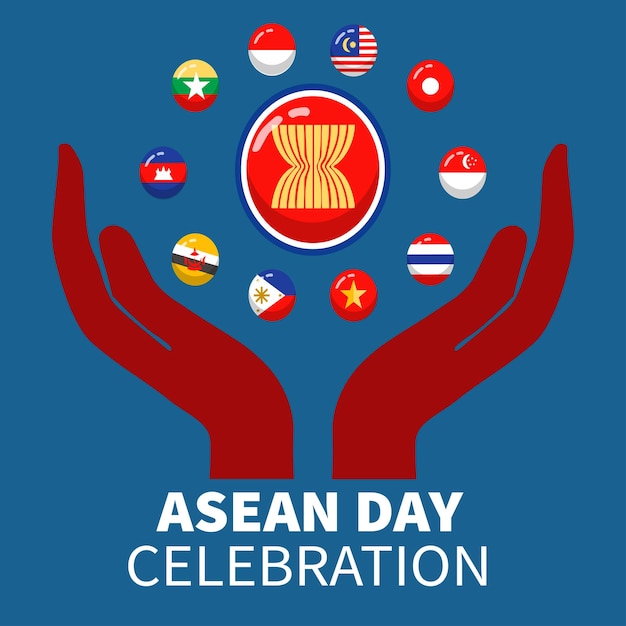 Vector celebración del día de la asean