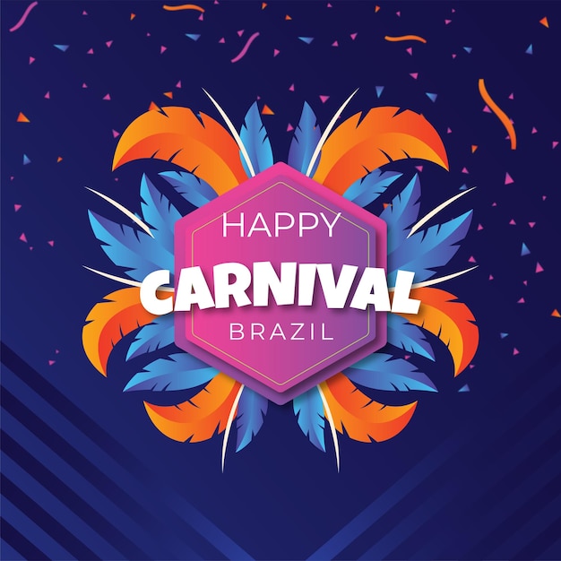 Celebración del día del carnaval de diseño plano