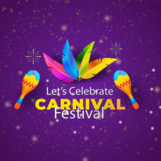 Celebración del día del carnaval de diseño plano