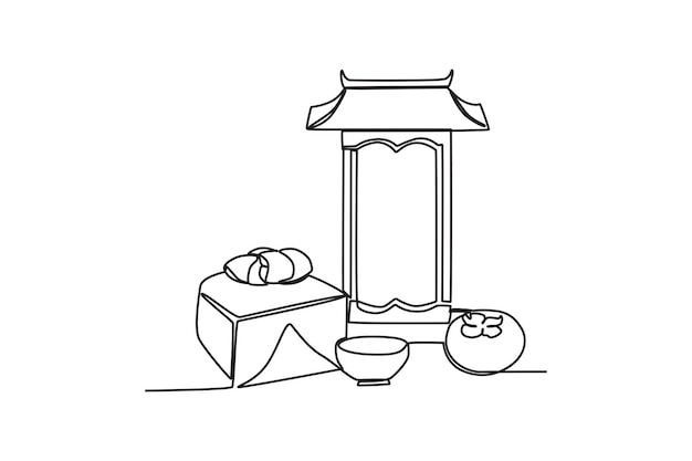 Celebración del día de Chuseok Dibujo en línea de Chuseok