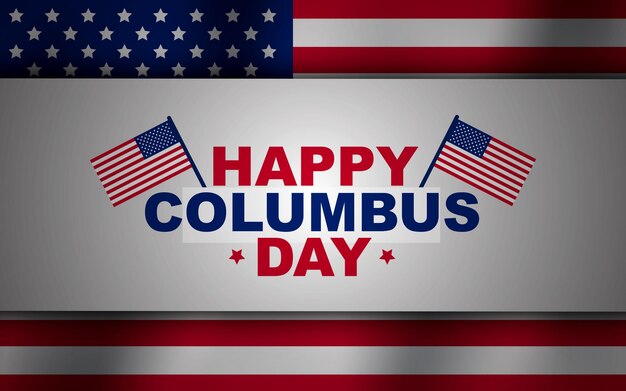 Celebración del Día de Colón con la bandera de los Estados Unidos