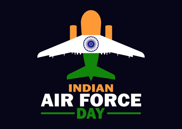 Vector celebración del día de la fuerza aérea india ilustración vectorial fondo concepto de vacaciones plantilla para cartel de tarjeta de banner de fondo con inscripción de texto