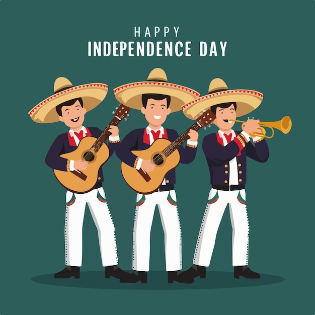 Celebración del Día de la Independencia de México Diseño de ilustraciones vectoriales