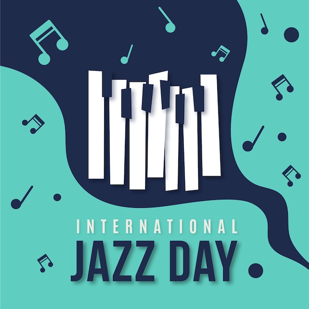 Celebración del día internacional del jazz de diseño plano