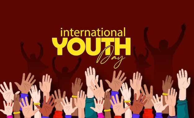 Celebración del Día Internacional de la Juventud, equipo amistoso, cooperación, amistad