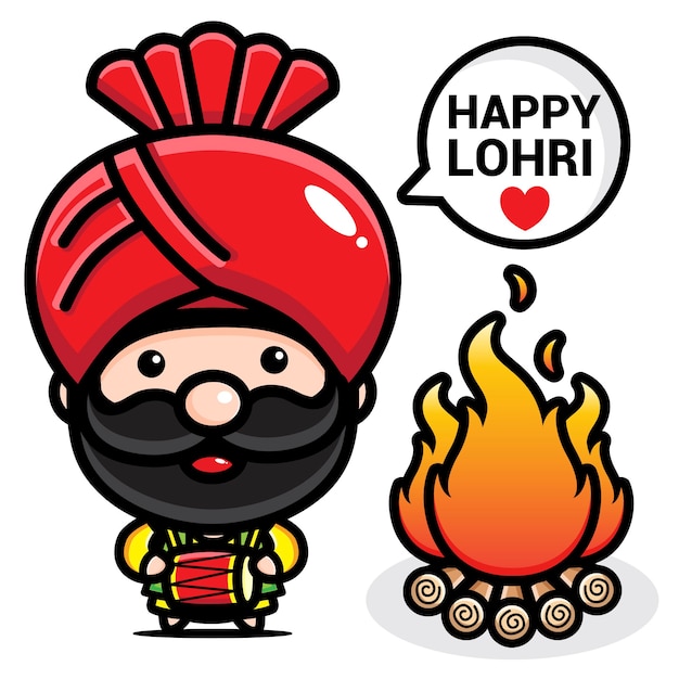 celebración del día de lohri aislado en blanco