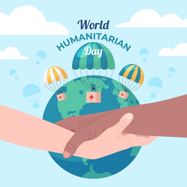 Vector celebración del día mundial humanitario