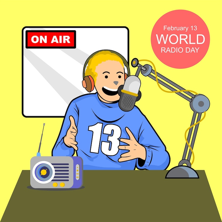 Vector celebración del día mundial de la radio