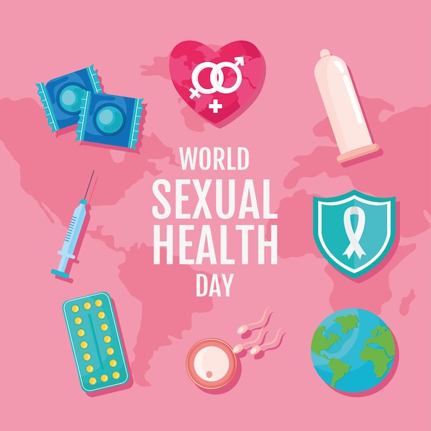 Vector celebración del día mundial de la salud sexual