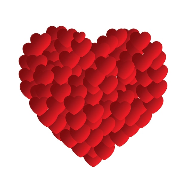 Celebración del día de san valentín e ilustración del corazón.