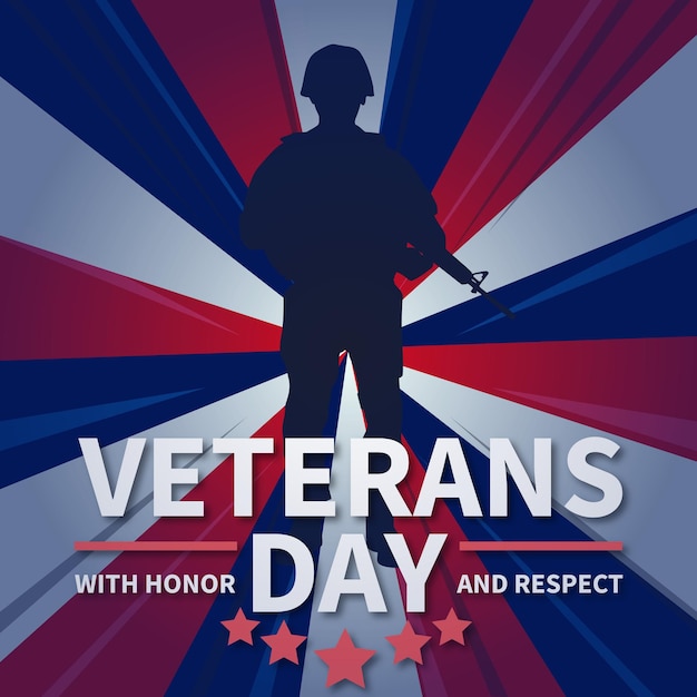 Celebración del día de los veteranos de estados unidos Vector Premium